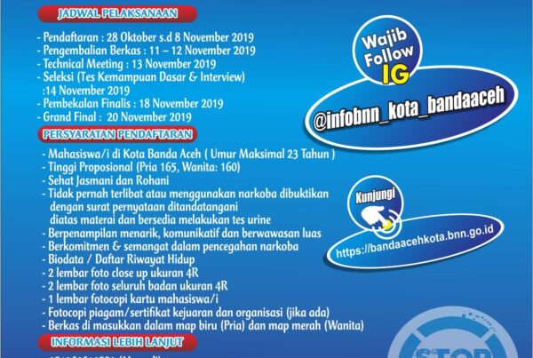 Banda Aceh Buka Pendaftaran Duta Anti Narkoba