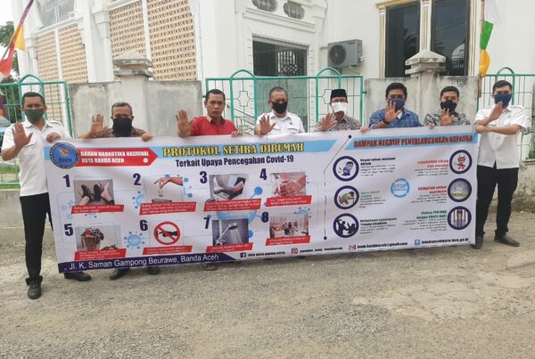 BNNK Banda Aceh Sebar Informasi P4GN dan Pencegahan Covid-19 di Gampong Emperom