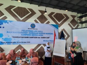 BNN Kota Banda Aceh Gelar Pelatihan Pembuatan Hand Sanitizer dan Sabun Cair