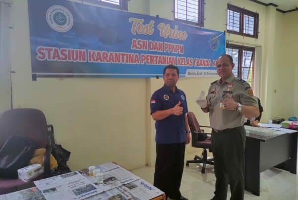 Penyuluhan P4GN dan Test Urine di Stasiun Karantina Pertanian Kelas I Banda Aceh