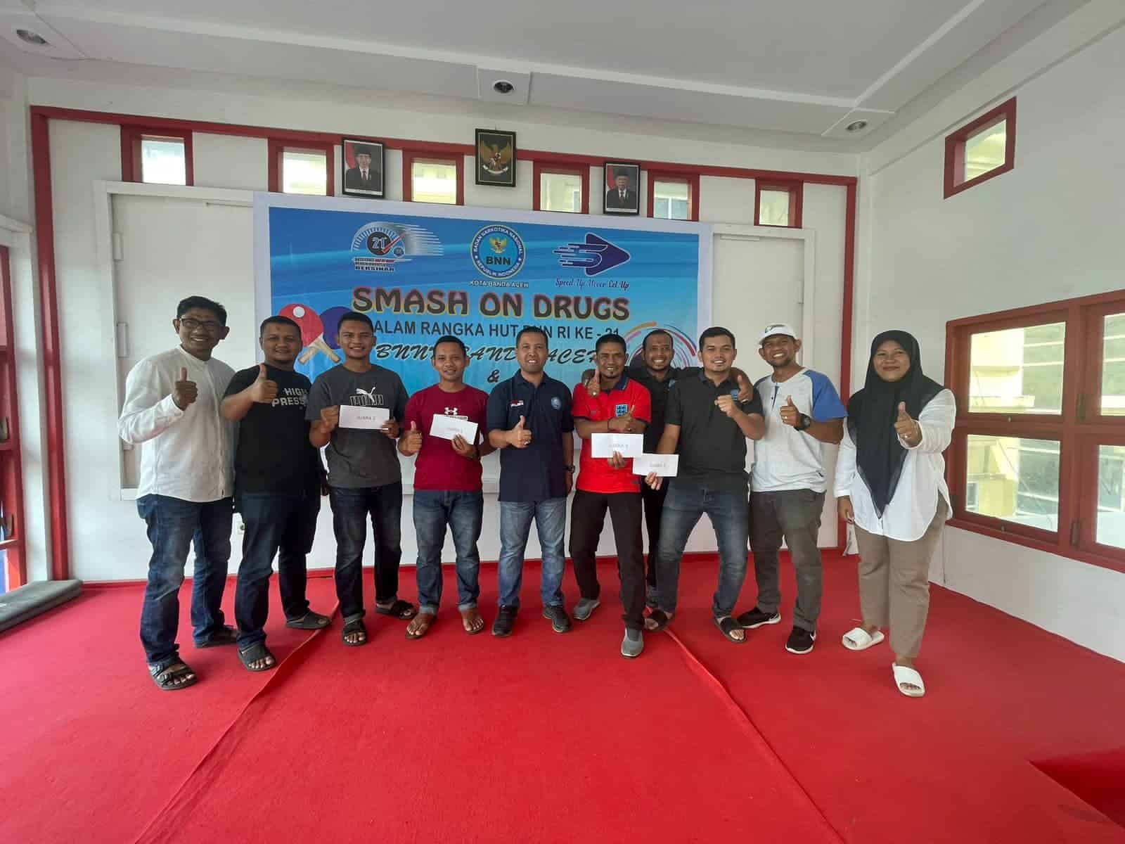 Menyemarakkan HUT BNN RI, BNN Kota Banda Aceh Gelar Turnamen Tenis Meja War On Drugs Menyemarakkan HUT BNN RI, BNN Kota Banda Aceh Gelar Turnamen Tenis Meja War On Drugs