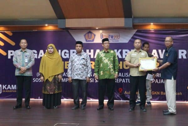 BNN Kota Banda Aceh Meraih Predikat Terbaik Ke – V Kategori Satuan Kerja dengan Tingkat Akurasi SPM Terbaik Periode Semester I Dalam Acara KPPN Award Tahun 2023