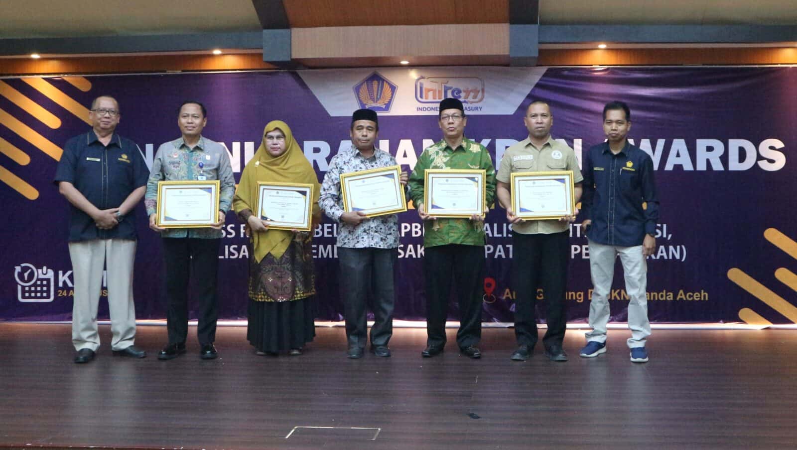 BNN Kota Banda Aceh Meraih Predikat Terbaik Ke – V Kategori Satuan Kerja dengan Tingkat Akurasi SPM Terbaik Periode Semester I Dalam Acara KPPN Award Tahun 2023