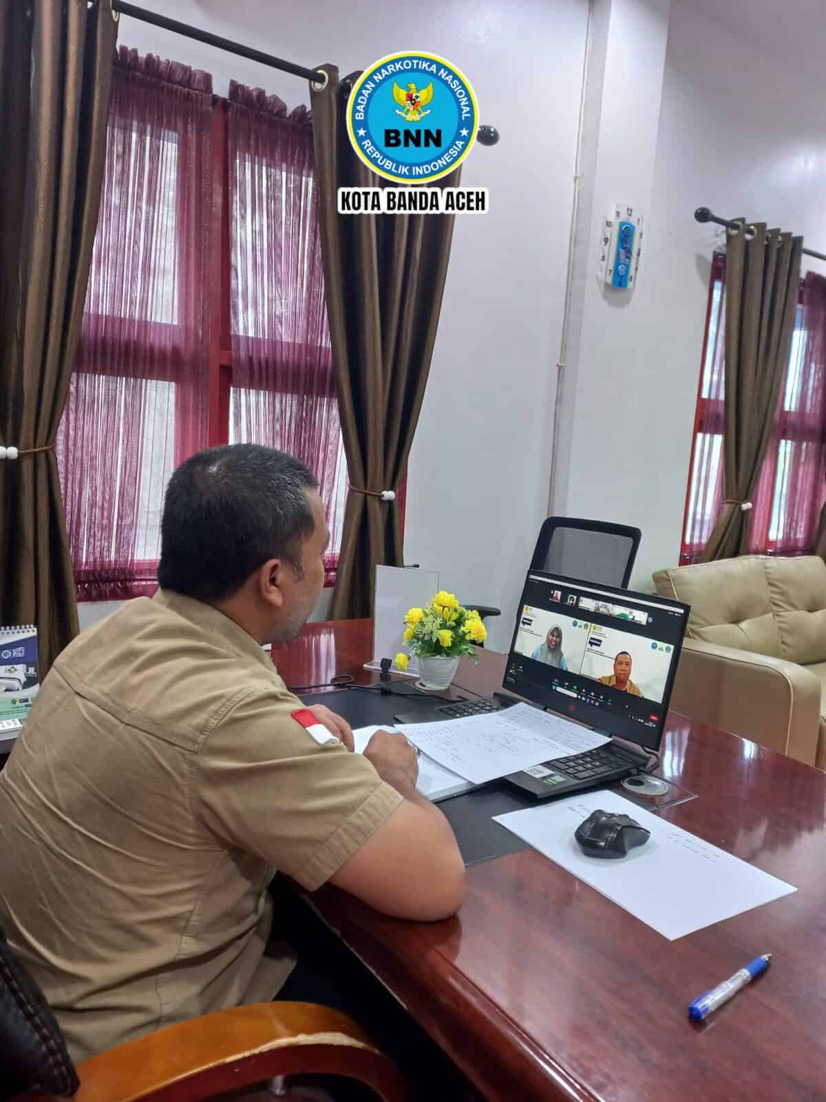 Kepala BNN Kota Banda Aceh Mengisi Materi Pada Kegiatan “Webinar Program Kesehatan Mental Remaja Berbasis Sekolah”