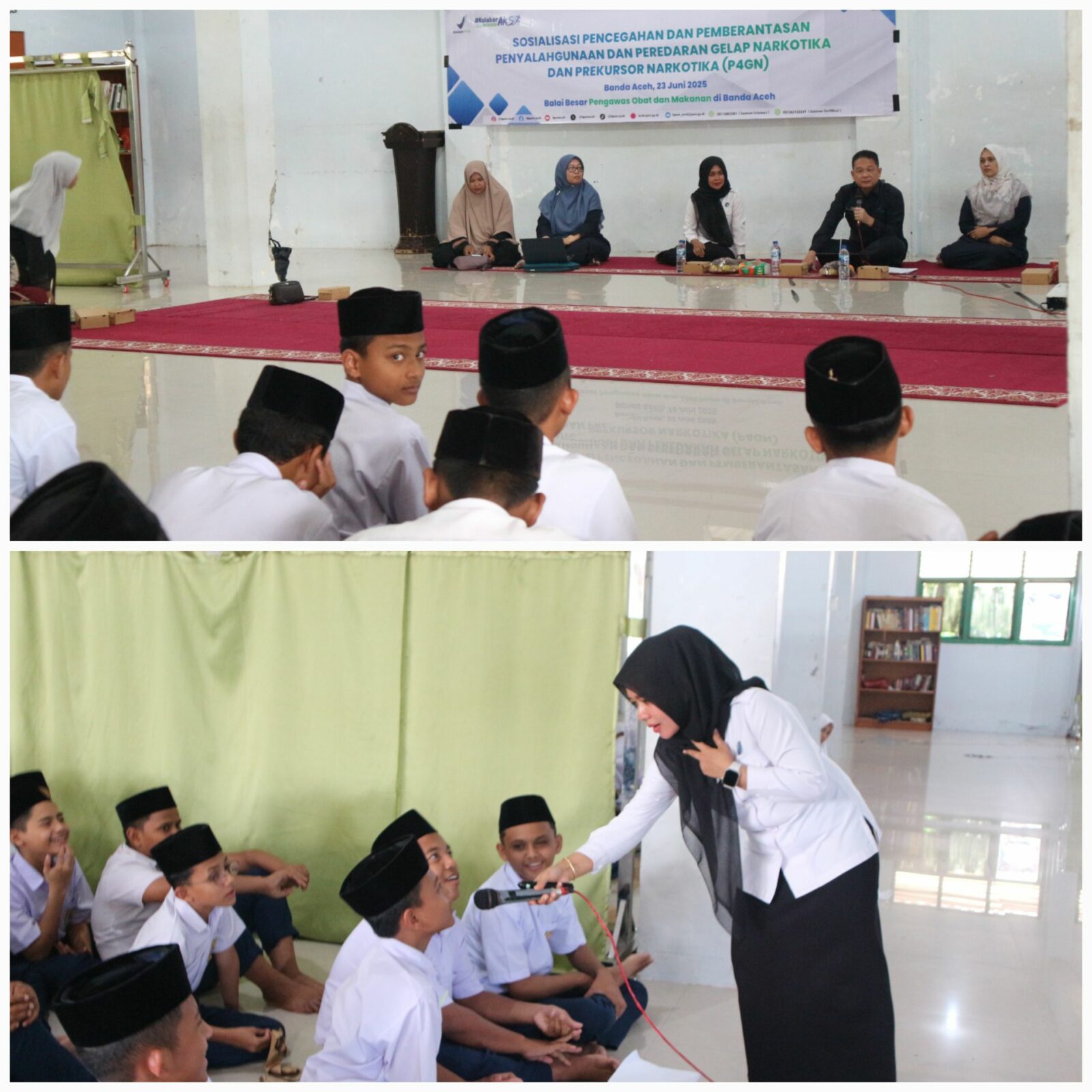 BNN Kota Banda Aceh Kolaborasi Bersama BPOM Banda Aceh Menggelar Sosialisasi P4GN di Dayah Insafuddin